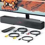 ELECTCOM PRO Sound Bar for TV, Barre de Son | HDMI, Bluetooth, AUX, RCA, Optical, Coaxial, USB | Compact Home Audio Speaker with 4 EQ Modes | Small Soundbar for TV/PC/Laptops/Tablets/Projectors