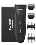 MANSPOT Manscape Groin Hair Trimmer for Men, Electric Ball Trimmer/Shaver, Replaceable Ceramic Blade Heads, Waterproof Wet/Dry Groin & Body Shaver Groomer, 90 Minutes Shaving After Fully Charged