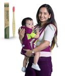 TOT NEST Elegant Baby Carrier with 4 carry positions, Max weight Up to 13 Kgs, Baby carrier for 4 to 24 months baby, Adjustable New-born to Toddler Carrier with cushioned leg support with Freebie Kids Bamboo Toothbrush (Purple)