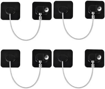 KIZZHISI Fridge Lock (4 Pack),Refrigerator Lock with Keys,for Fridge, Cabinet Locks, Drawers, Dishwasher, Toilet and Child Safety Cabinet Locks, 3M Adhesive No Drilling (Black 4pcs)