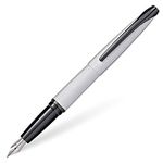 Cross ATX Brushed Chrome Fountain Pen with Polished Black PVD Appointments, Medium Nib