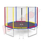 Anypro Fitness Tuv Approved 14ft Jumping Trampoline with Enclosure Net (Support Weight Upto 250 Kgs) and Poles Safety Pad & Ladder (14ft), Height is 262cm