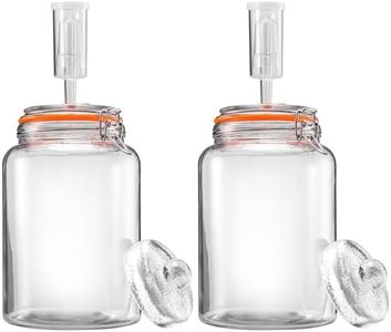 YARWELL 1 Gallon Fermentation Jars with Weights & Airlocks, Fermenting Kit for Sauerkraut, Kimchi, Kombucha and Pickles, 2 Pack