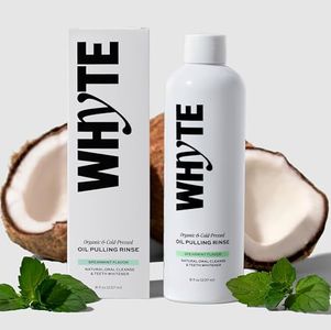 Whyte Cold-Pressed Organic Coconut Oil Pulling Mouthwash for Bad Breath, Teeth & Gum Health, Oral Rinse for Fresh Breath, Alcohol-Free & Fluoride-Free, 8oz (Spearmint)