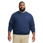 IZOD Men's Big and Tall Advantage Performance Crewneck Fleece Pullover Sweatshirt, Navy Blazer, Large Tall