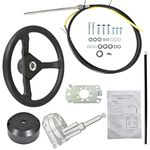 WFLNHB 13FT Boat Rotary Steering System Outboard Kit SS13714 Marine with 13.5 Inch Wheel