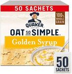 Quaker Oat So Simple Golden Syrup Porridge 50x36g | Packaging May Vary| 100% Wholegrain | Oat so Simple | Family & Share Pack | Read in 2 Mins | Sold by Essential Products