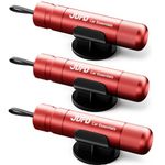 JUFO 3 packs Car Escape Tool with Seat Belt Cutter Quick Emergency Window Breaker Escape Safety Hammer(Red*3