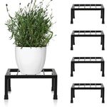 Namani Metal Havey Plant Stand for Balcony, for Outdoor Plants / Indoor Pot Stands plant of Heavy Duty, Rust Free Iron, Indoor Outdoor Plant Stand, Gamla Stand (Black) (Pack of 4)