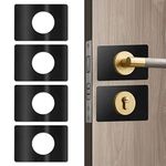 ALEXPRE 8 Pack Door Knob Reinforcement Plate Black, Door Hole Cover Filler Fixing Plate Door Lock Repair Plate, Stainless Steel Door Knob Fixing Bracket Scar Plate - Prevent Door Lock Loose or Wobbly