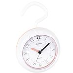 OSTAR Waterproof Bathroom Shower Clock, Analog Quartz Clock Hanging Stand Dual Purpose, One AA Battery Operated 4.72 inch Round Size