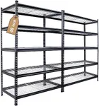 WORKPRO 5-Tier Metal Shelving Unit, 48”W x 24”D x 72”H, Heavy Duty Adjustable Storage Rack, 4000 lbs Load Capacity (Total), for Garage, Basement, Warehouse, 2 Pack