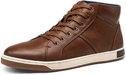 Jousen Men's Casual Shoes High Top Fashion Sneaker Lightweight Men Boots Shoes, Men's High Top Sneakers-dark Brown-q10, 11