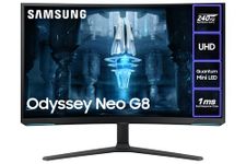 Samsung Odyssey Neo Quantum Mini LED G85NB LS32BG850NPXXU 32" Curved 4K Ultra HD Gaming Monitor Matte Screen - 240Hz, 1ms, 3840x2160, HDR2000, HDMI 2.1, 1000R, Freesync Premium Pro, Height Adjust