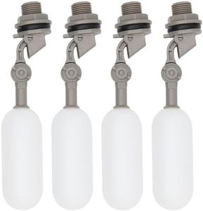 Svauoumu VáLvula de Flotador 1/2 Pulgada, 4 VáLvulas de Flotador, VáLvula de Flotador Autollenante de PláStico con Brazo Ajustable Para Abrevaderos de Ganado, Acuarios, Acuicultura (Gris)