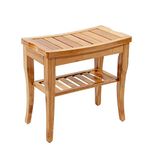 sogesfurniture Shower Bench-Water Resistant Bamboo Shower Bench Seat with Storage Shelf for Bathroom, Bath Seat Bench Stool Perfect for Indoor or Outdoor,BHCA-KS-HSJ-04