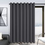 Deconovo Blackout Curtains for Living Room, Room Darkening Curtain Panel for Bedroom, Thermal Insulated Window Curtain, 1 Panel, Dark Grey, 100 W x 84 L Inch Long Curtain for Room Divider Wide Curtain