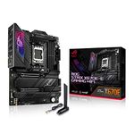 ASUS ROG Strix X670E-E Gaming WiFi AMD Ryzen AM5 ATX motherboard, 18+2 power stages, DDR5 support, four M.2 slots with heatsinks, PCIe 5.0, USB 3.2 Gen 2x2, WiFi 6E, AI Cooling II, and Aura Sync