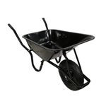 Samuel ALEXANDER 90 Litre 150kg Capacity Heavy Duty Outdoor Galvanised Pneumatic Metal Garden Wheelbarrow in Black