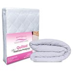 Home Sweet Home UK Microfiber Quilted Mattress Protector Small Double Bed Elasticated Skirt 30CM/12” Deep Mattress Protectors Non-Allergenic, Soft Touch & Machine Washable 4ft Mattress Covers