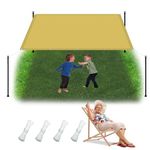 Right Angle Garden Canopy 4 x 5.6 m(13.1 x 18.4ft) Waterproof Balcony Privacy Screen with Free Rope UV Block Weather-Resistant with Grommets Pes Sunsail for Camping Beach Deck Porch, Cream Color