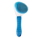 Fur Magic Self-Cleaning Grooming Brush, Slicker Brush for Dogs and Cats with Short Medium and Long Hair, Deshedding Tool Removes Mats and Tangles, Blue