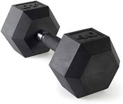 CAP Barbell 40 lb Rubber Coated Hex Dumbbell with Comfort Grip Handle