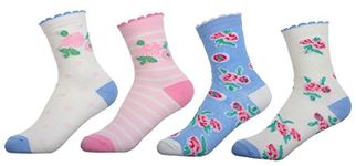 Girls Floral Design socks 4 pairs per pack