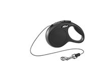 Flexi New Classic Cord Black Extra Small 3m Retractable Dog Leash/Lead for dogs up to 8kgs/18lbs