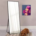 NeuType 59"x19" Full Length Mirror Floor Standing Wall-Mounted Rectangle Black