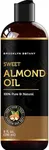 Brooklyn Botany Sweet Almond Oil - 100% Pure and Natural for Skin, Hair, Face - Carrier for Essential Oils, Aromatherapy and Massage - 8 fl Oz