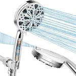 Shower Head with Handheld - Filtered Shower Head with Pause and Jet 𝟏𝟎 Modes, 7 Inch Removable Powerful Pressure Hand Held Showerhead with Extra Long Hose and Detachable Filter Wand 70ss Hose