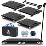 QKY 4PCS Connectable Heavy Duty Furniture Dolly, 1760 lbs, Removable Handle