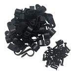 Cable Clamp R-Type Cable Clip Wire Clamp 1/2" Nylon Screw Mounting Cord Fastener Clips with Screws for Wire Management - 50 Pcs Cable Clamps + 50 Pcs Screws