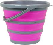 Southern Homewares Deluxe Foldable Silicone Collapsible 2.65 Gallon Bucket, Pink