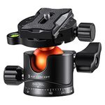 K&F Concept 36mm Tripod Ball Head 360° Panoramic, Low Profile Ball Head with 1/4" Screw 3/8" Thread Mount and QR Plate, Bubble Level for Camera, Tripod, Monopod, binocular, Load Capacity up to 16KG