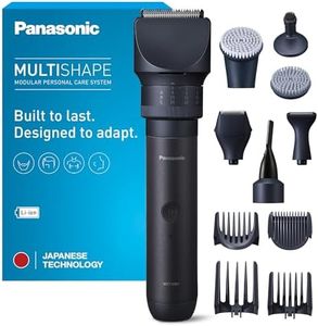 Panasonic XSHAPE-TRIM MULTISHAPE, Hauptgerät mit Li-Ionen-Akku, Detail-Rasier-/Trimmkopf-Aufsatzset, Bart- und Haartrimmer, Gesichtsreinigungsbürste, Schwarz