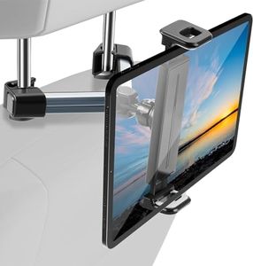 CELLMASTER Tablet Holder for Car Mount Compatible for Ipad and all Mobiels & Tab ipad Headrest with 360°Rotating Adjustable Road Trip Essentials for Kid