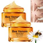 2pcs Bee Venom Treatment Cream,Wart & Moles Removal Cream Skin Moisturiser,Bee Venom Wart & Mole Removal Cream,Bee Venom Repair Cream,Bee Venom Wart and Tag Remover,Face Moisturizers and Repair Skin