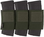 KRYDEX Triple 5.56 Magazine Holder Elastic Mag Holder with Hook Fasteners for MK3 and MK4 Chest Rig (Ranger Green)