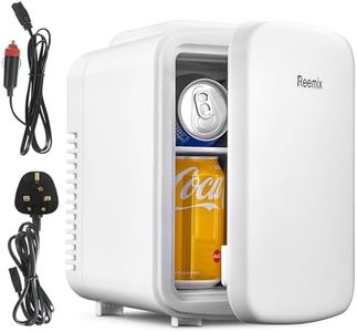 Mini Fridge 4 Litre, 6 Can Portable AC+DC Power Cooler & Warmer, Portable Small Fridge for Bedrooms, Cars, Offices; Skincare, Makeup, Cosmetics, Food (White)