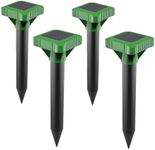 4 Pack Mole Repellent, Repellent Ultrasonic Mole Outdoor, Waterproof Solar Powered Mole Deterrent, Repellents Solar Moles Repeller, Vole, Snake, Rodent Gopher for Lawn,Garden,TaIpe Scatter,Anti Moles