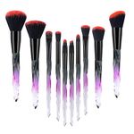 10pcs Makeup Brush Set - Cosmetic Foundation Brush For Liquid Makeup Contour Eyeshadow Blush Brush Black Red Acrylic Handle Special Makeup Brushes Kit