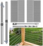 LuckIn Cable Railing Hardware, 100 Pack Right & Left Swage Lag Screws Cable Railing Kit for 1/8" Stainless Steel Cable, T316 Cable Railing System for Stair, Deck Railing Kit for Wood Post