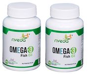 Nveda Omega-3-Fish-Oil 1000mg For Men & Women, Omega 3 fatty-acid 120 Capsules with 180mg EPA-DHA 120mg for Healthy Heart, Eyes, Brain & Joints - Pack of 2