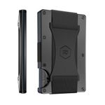 Ridge Wallet for Men - Slim Minimalist Compact Wallet, RFID Protected Front Pocket Wallets for Men, Integrated Cash Strap Card Holder (Gunmetal Titanium)