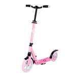 SereneLife Kick Scooter Adult Teenagers Kids- 2 Wheel Kids Scooter with Adjustable T-Bar Handlebar - Alloy Anti-Slip Deck - Portable Folding Scooters for Kids with Carrying Strap - Adult Pink