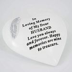 Special Husband Graveside Memorial Feather Heart Grave Plaque Ornament Decoration