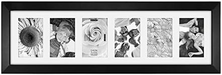 Malden 6Opening Collage Matted Frame, Displays Six 4x6 Pictures, Black, 6 Count