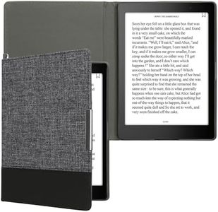 kwmobile Case Compatible with Kobo Aura ONE - PU Leather and Canvas e-Reader Cover - Dark Blue/Black